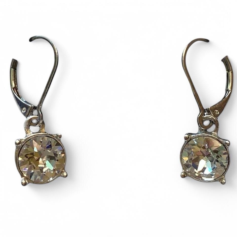 Silver Crystal Drop Earrings